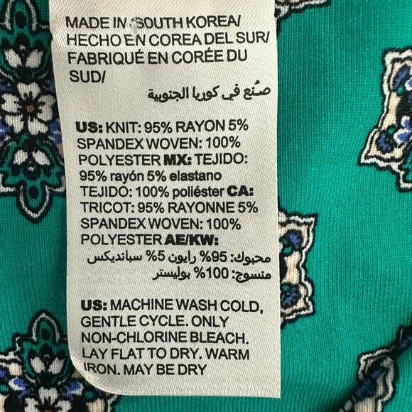 Chico's Women's Green Paisley Blouse Top Chiffon Trim Size 3/XL - Picture 7 of 7